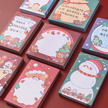 Kawaii Santa Claus, Vianočné Memo Pad Poznámok Listov Do Zoznamu Úloh Plánovač Nálepky Školského Úradu Dekor Papiernictvo 50 Listov